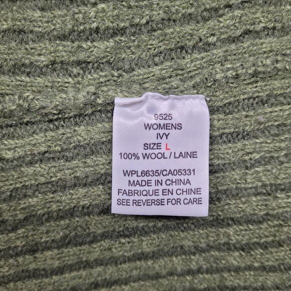 Woolrich Green 100% Wool Ribbed Knit Zip Front Vest Size Large - Picture 9 of 9